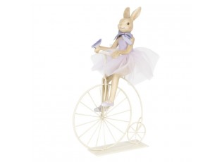 Dekorace králičí slečny v sukýnce na kole - 30*9*33 cm