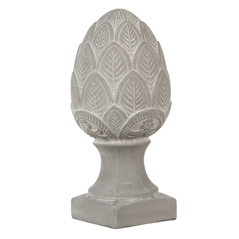 Šedá dekorace šiška na podstavci Pine M - Ø13*26 cm
