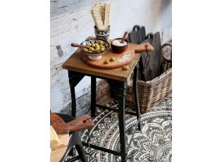 Kovová stolička s dřevěným sedákem Old stool - 29*29*57 cm