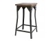 Kovová stolička s dřevěným sedákem Old stool - 29*29*57 cm