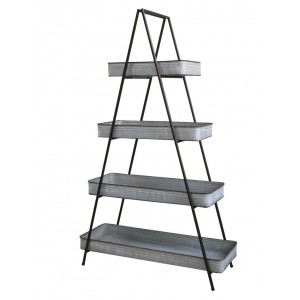 Černý kovový regál s plechovými boxy Shelvin - 95*36*160cm