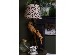 Stolní lampa se strakatým stínidlem a dekorací zlatého papouška – Ø 25*73 cm / E27