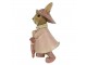 Dekorace králičí slečny v růžovém kabátku s deštníkem - 8*6*14 cm