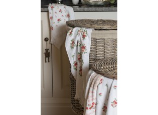 Bílý kuchyňský ručník s růžemi - 40*66 cm
