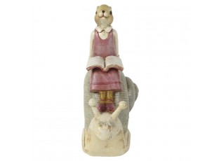Dekorace sedící králičí dívka na šnekovi - 15*8*16 cm