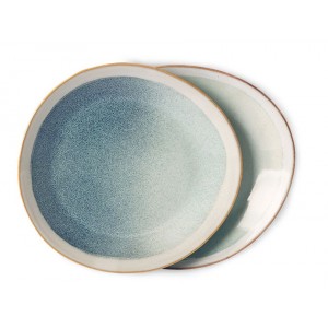 2ks mlhový zelený dezertní talíř 70s mist - Ø 22*2cm 