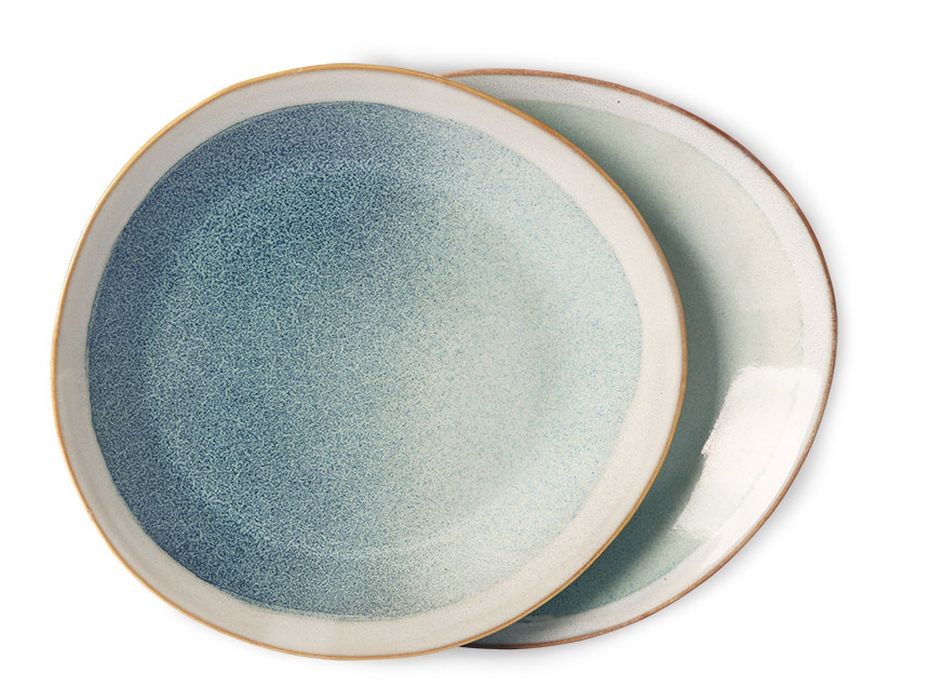 2ks mlhový zelený dezertní talíř 70s mist - Ø 22*2cm 