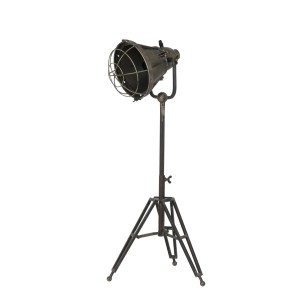 Šedá stolní lampa na trojnožce s bronzovou patinou Damyan - 35*30*77 cm/40W
