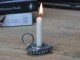 Zinkový antik svícen na úzkou svíčku ve tvaru srdce Hearts - 8*6*2cm
