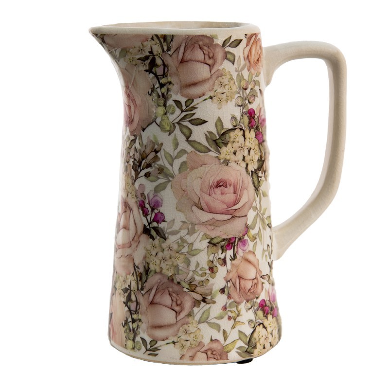 Keramický dekorační džbán s růžemi Rosien M - 15*10*19 cm 6CE1413M