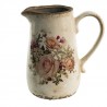 Béžový keramický dekorační džbán s růžemi Rosien - 16*11*18 cmBarva: krémová antik/ zelená/ růžováMateriál: keramikaHmotnost: 0,67 kg