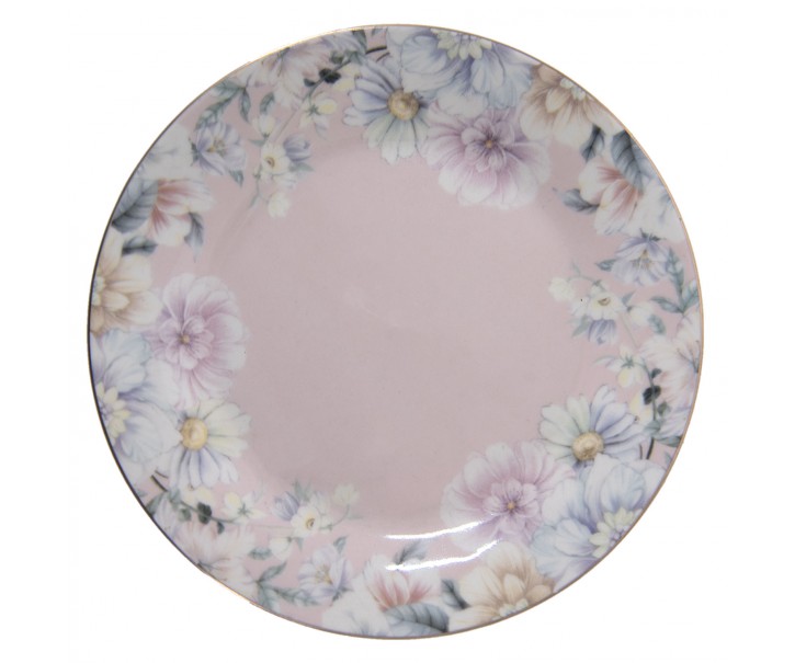 Porcelánový dezertní talířek s květinami Flowers - Ø 18*2 cm