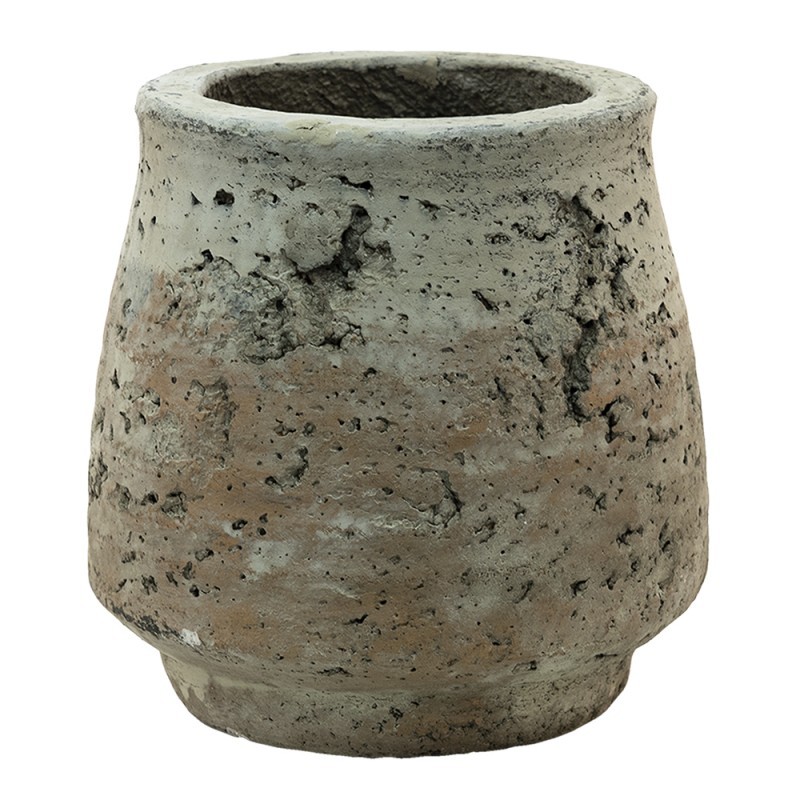Béžovo-hnědý cementový květináč Mosse - Ø 14*14 cm Clayre & Eef