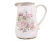 Keramický dekorační džbánek s růžemi Rose pattern - 16*11*18 cm Chic Antique