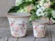 Keramický obal na květináč s růžemi Rose pattern S - Ø9*8,5cm