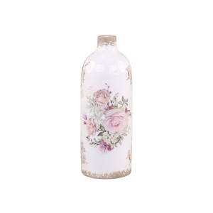 Keramická dekorační váza s růžemi Rose pattern L - Ø 11*31cm
