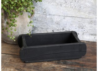 Dřevěná černá retro bedýnka Brick old black - 30*15*10 cm