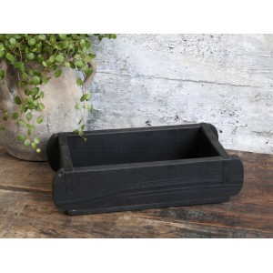 Dřevěná černá retro bedýnka Brick old black - 30*15*10 cm