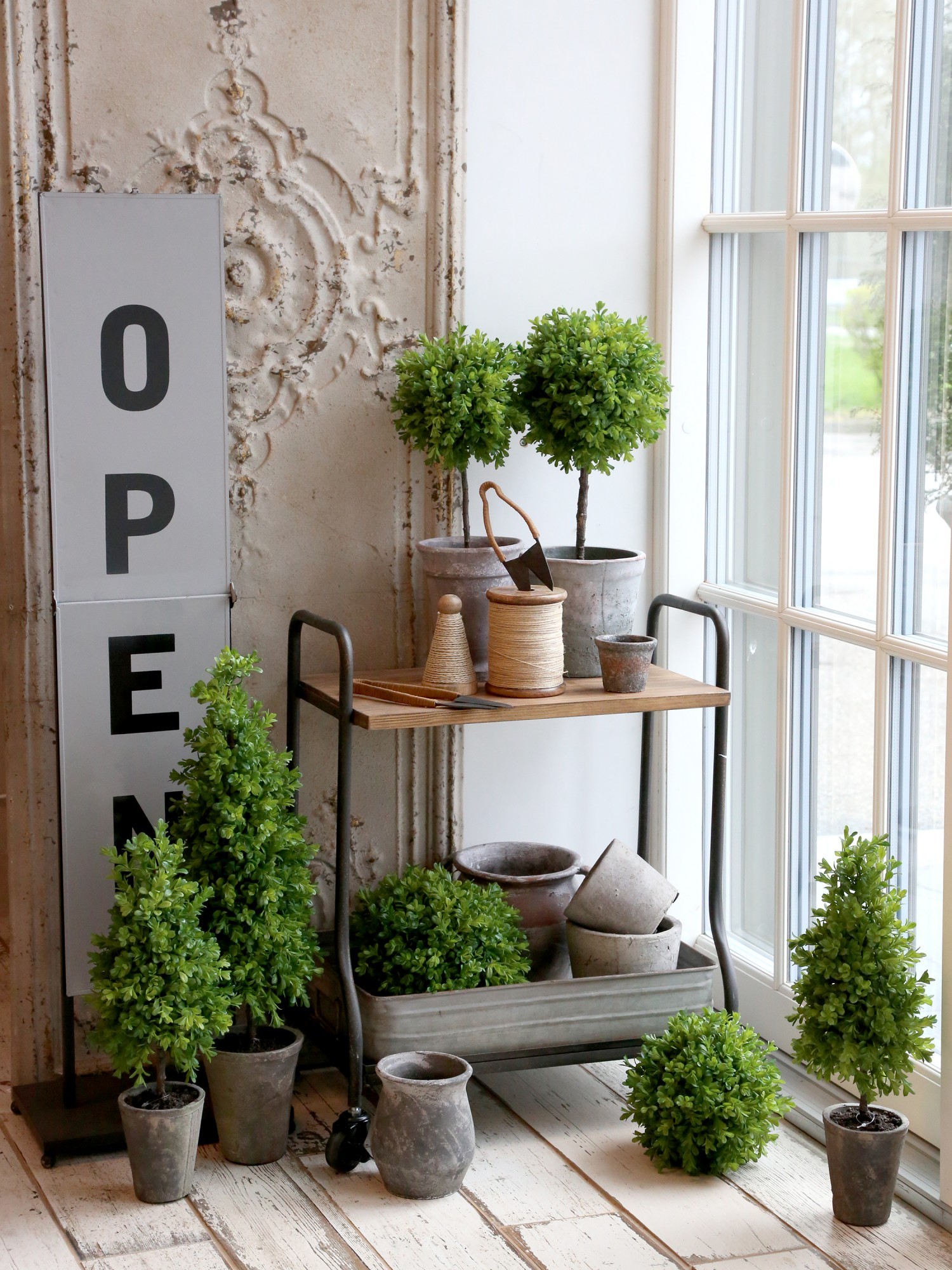 Dekorace umělá zelená koule Buxus - Ø 23cm