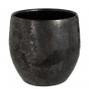 Kouřovo-stříbrný antik keramický květináč Smokey - Ø 23*21cm