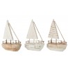 3ks dekorace přírodní dřevěná loďka Alabasia - 16*6*27 cmBarva: přírodní, bíláMateriál: dřevo