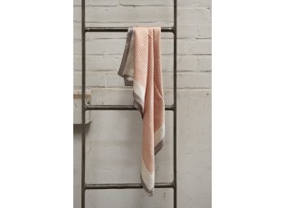 Bílo růžový šátek s šedivým lemováním - 70*70 cm