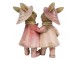 Velikonoční dekorace králičích slečen v pršipláštích - 13*8*13 cm