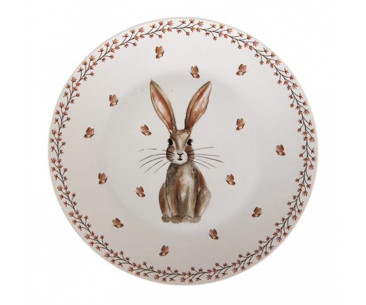Keramický jídelní talíř Rustic Easter Bunny - Ø 26*2 cm