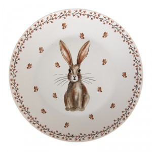 Keramický jídelní talíř Rustic Easter Bunny - Ø 26*2 cm