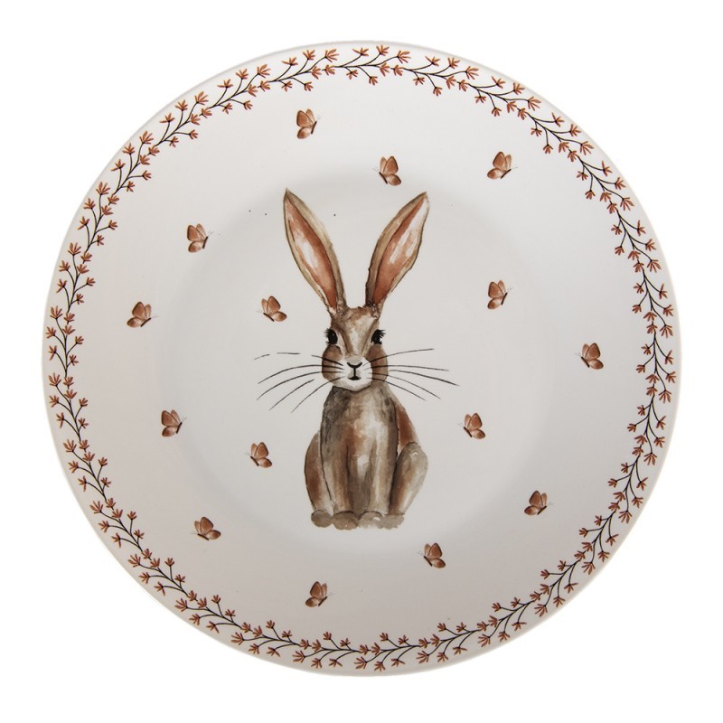 Keramický jídelní talíř Rustic Easter Bunny - Ø 26*2 cm
