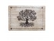 Dřevěno-kovový úložný box se stromem a střapcem - 25*17*11 cm