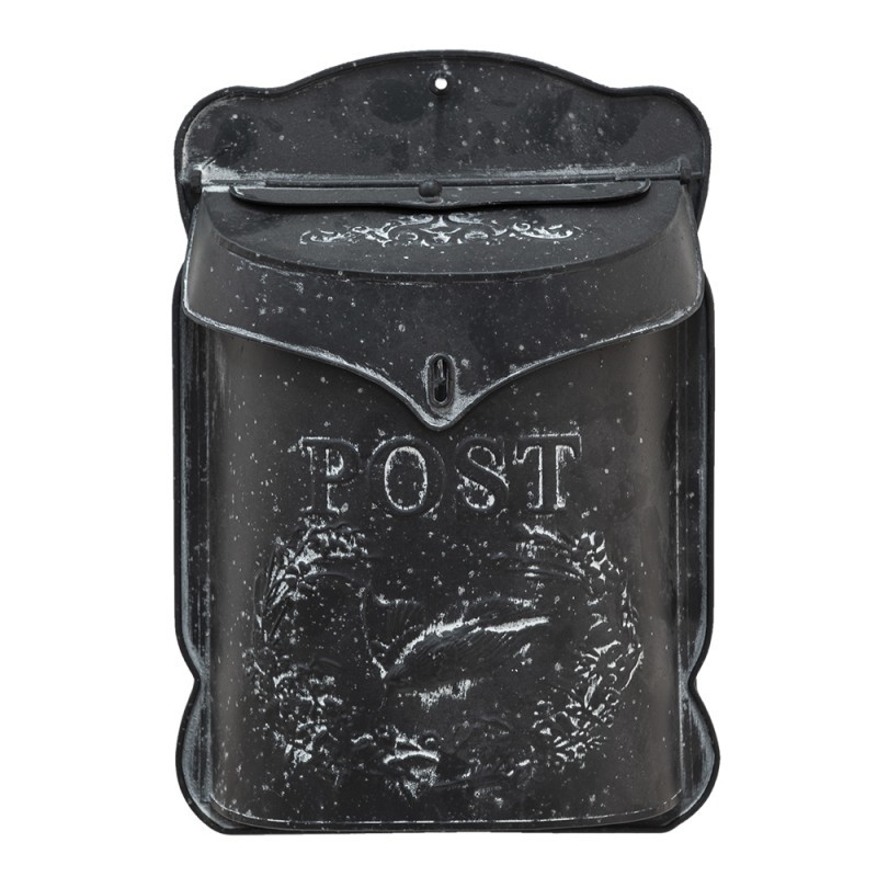 Černá antik poštovní retro schránka s ptáčkem - 26*8*39 cm Clayre & Eef