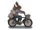 Dekorace zamilovaní králíci na kole - 14*5*15 cm