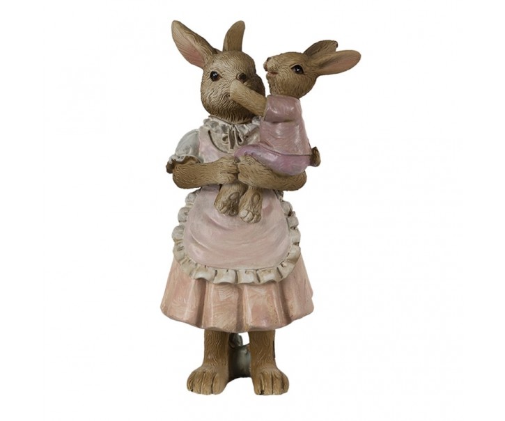 Dekorace králičí mamka s malým králíčkem na ruce - 8*5*12 cm