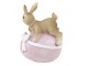 Dekorace králíček na růžovém vajíčku s mašlí - 8*6*12 cm