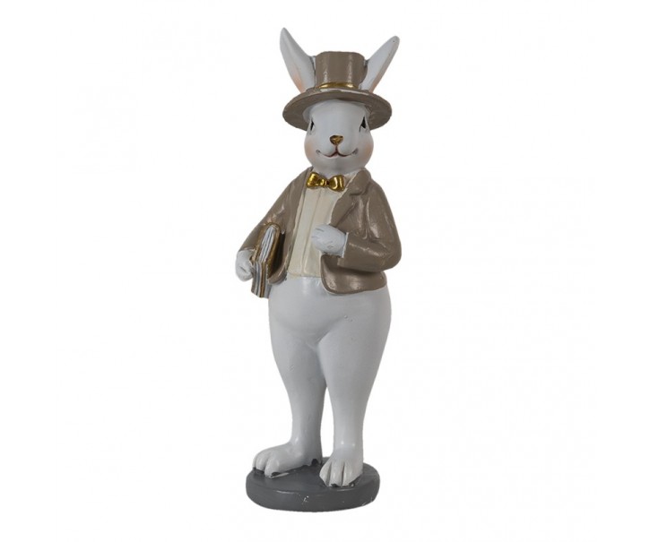 Dekorace králík v saku s knihou - 5*5*15 cm