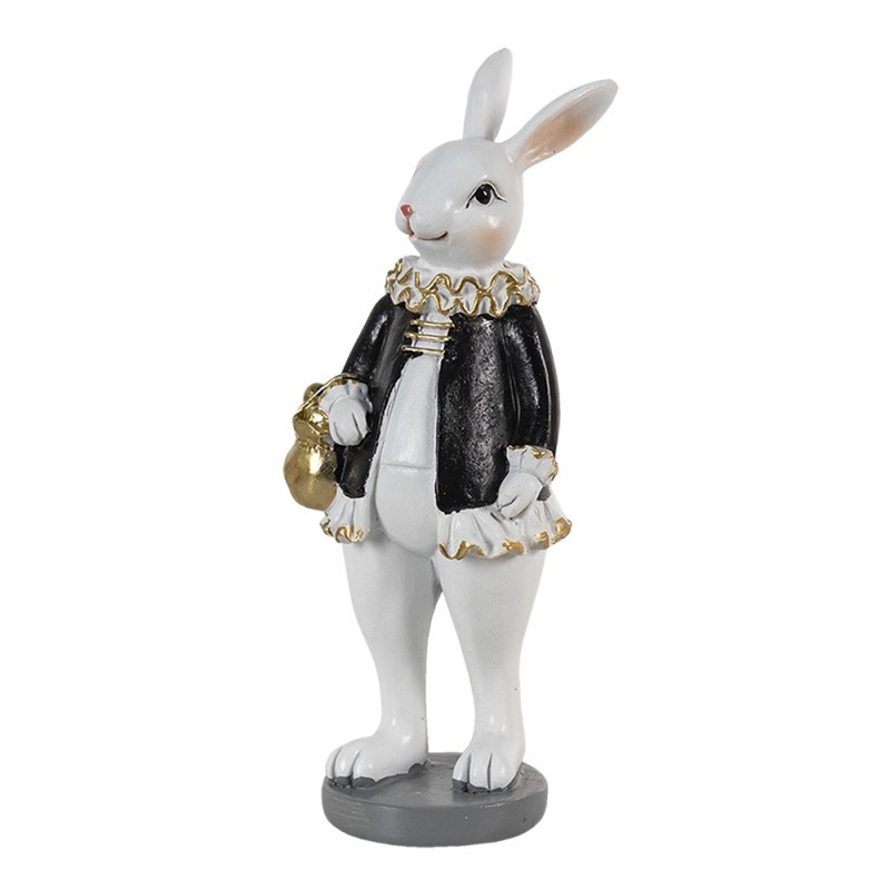 Dekorace králík v černém kabátku - 5*5*15 cm Clayre & Eef