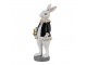 Dekorace králík v černém kabátku držící zlatý měšec - 7*7*20 cm