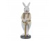 Dekorace králík v béžové košili a zlatou holí - 5*5*15 cm