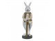 Dekorace králík v béžové košili se zlatou holí - 10*8*25 cm