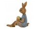 Dekorace sedící králík s malovaným vajíčkem - 10*6*12 cm