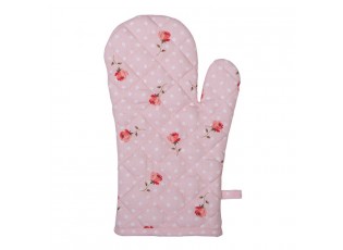 Růžová bavlněná chňapka - rukavice s růžemi Dotty Rose  - 18*30 cm