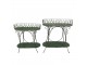 2ks šedo-zelený kovový stůl na rostliny - 70*34*81 cm / 60*30*69 cm
