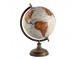 Modro-hnědý dekorativní glóbus na dřevěném podstavci Globe - 22*22*37 cm