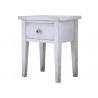 Bílý dřevěný retro noční stolek se šuplíkem Fabien - 42*32*52 cm Barva: bílá antik s patinou a odřenímMateriál: dřevo