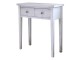 Bílý dřevěný retro konzolový stolek se šuplíky - 73*32*80 cm