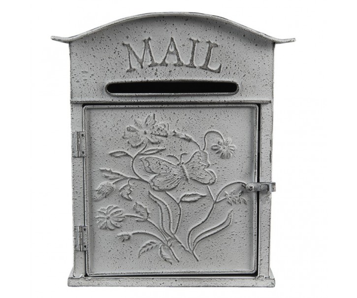 Světle šedá retro poštovní schránka Mail - 26*10*31 cm