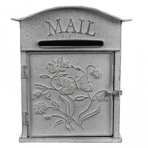 Světle šedá retro poštovní schránka Mail - 26*10*31 cm