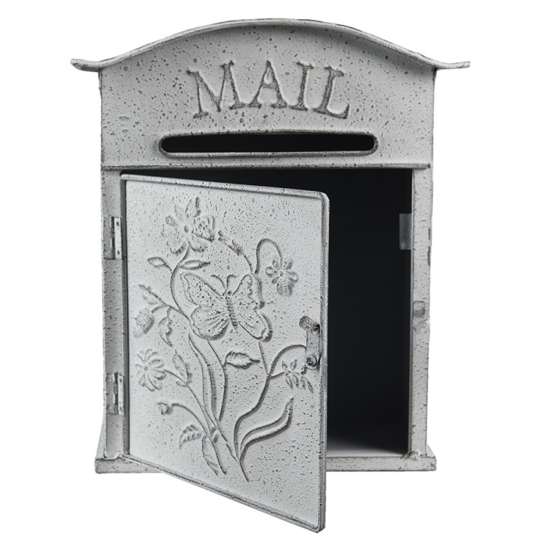Světle šedá retro poštovní schránka Mail - 26*10*31 cm