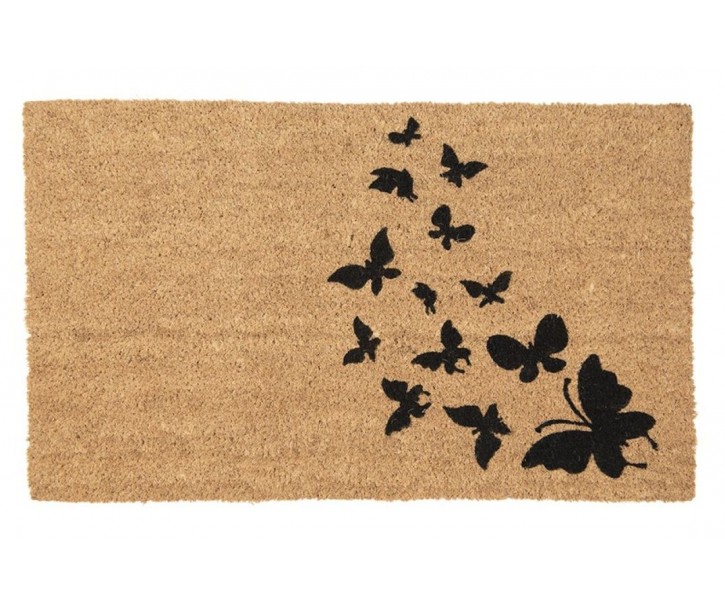 Kokosová rohožka s motýlky - 75*45*1 cm